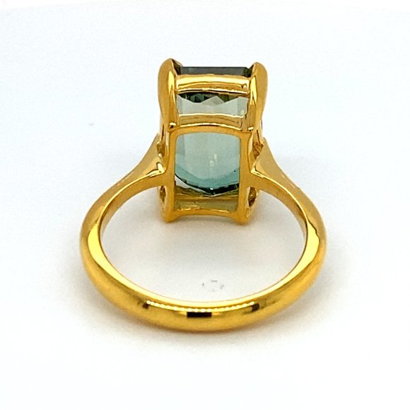 BiColor Tourmaline 7.60ct Solid 14K Yellow Gold Ring - Picture 5 of 7